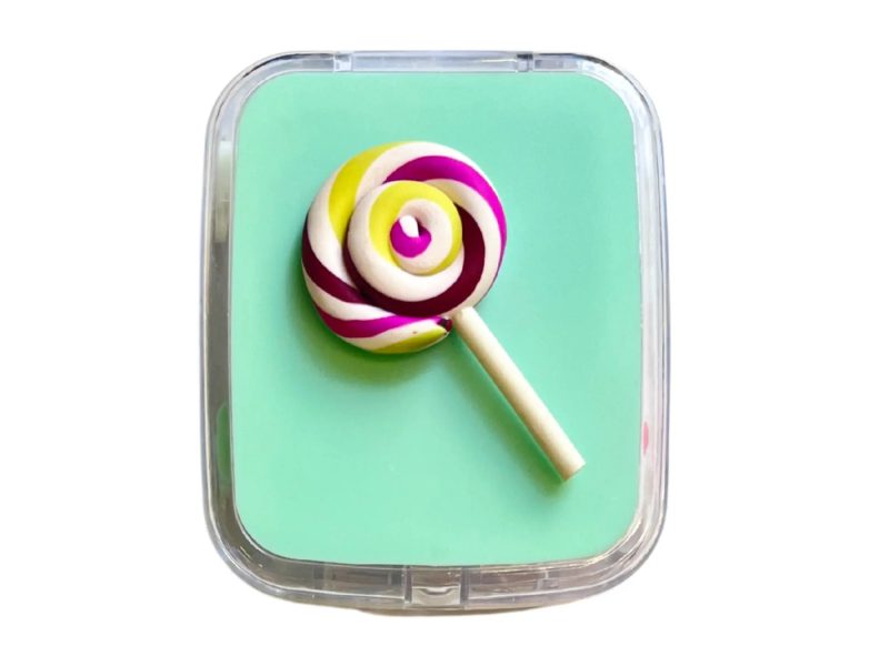 Kit custodia lenti a contatto con figura di lecca-lecca, colore: Verde