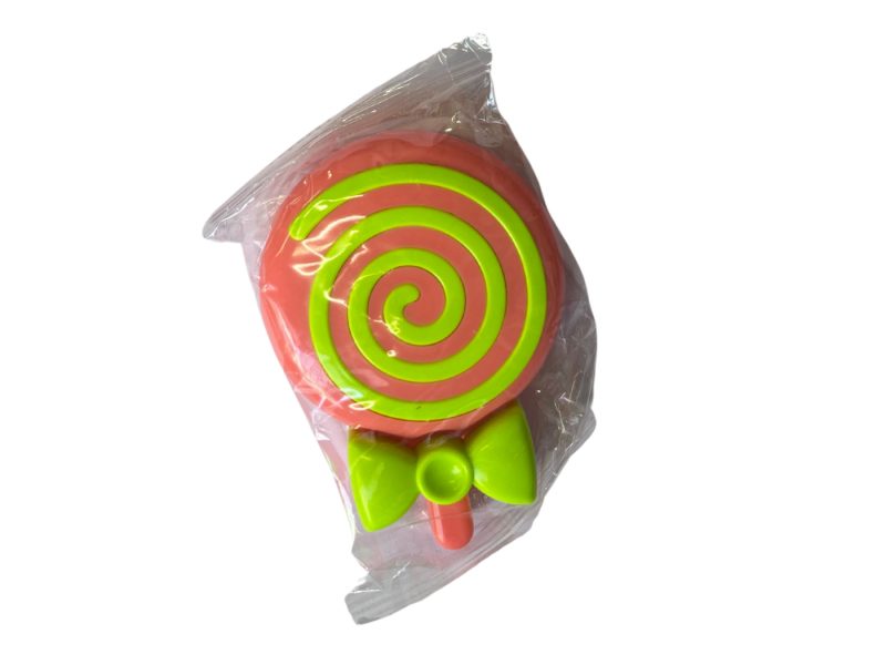 Kit custodia lenti a contatto a forma di lecca-lecca, Colore: base rossa e fiocco giallo