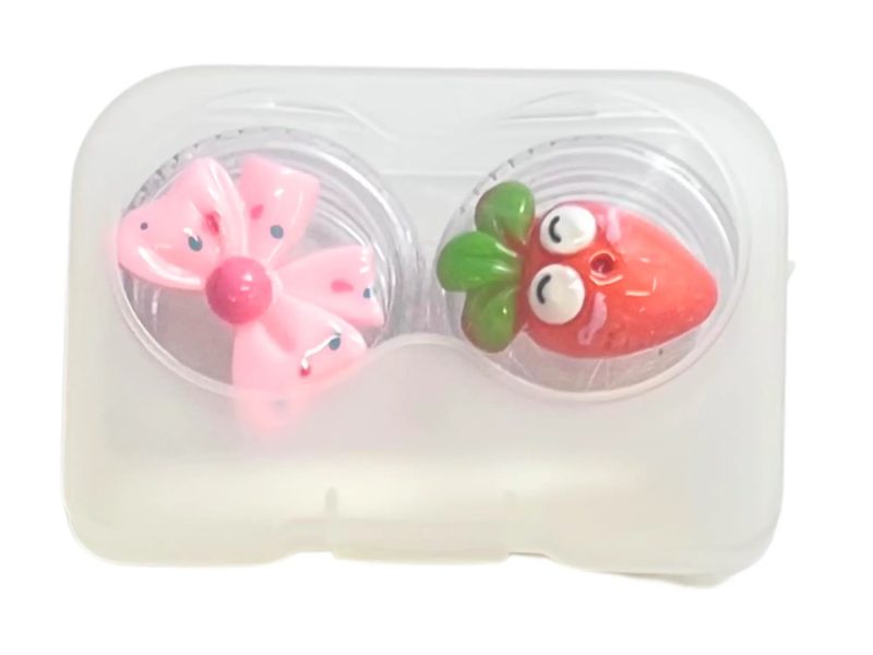 Kit custodia lenti a contatto della figura del fiocco di carota, colore: arancione, rosa