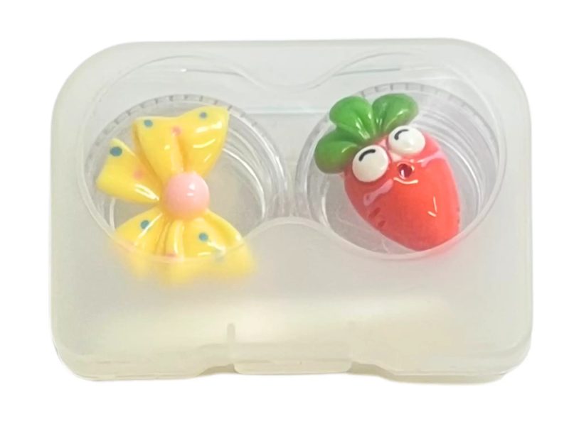Kit custodia lenti a contatto della figura del fiocco di carota, colore: arancione, giallo