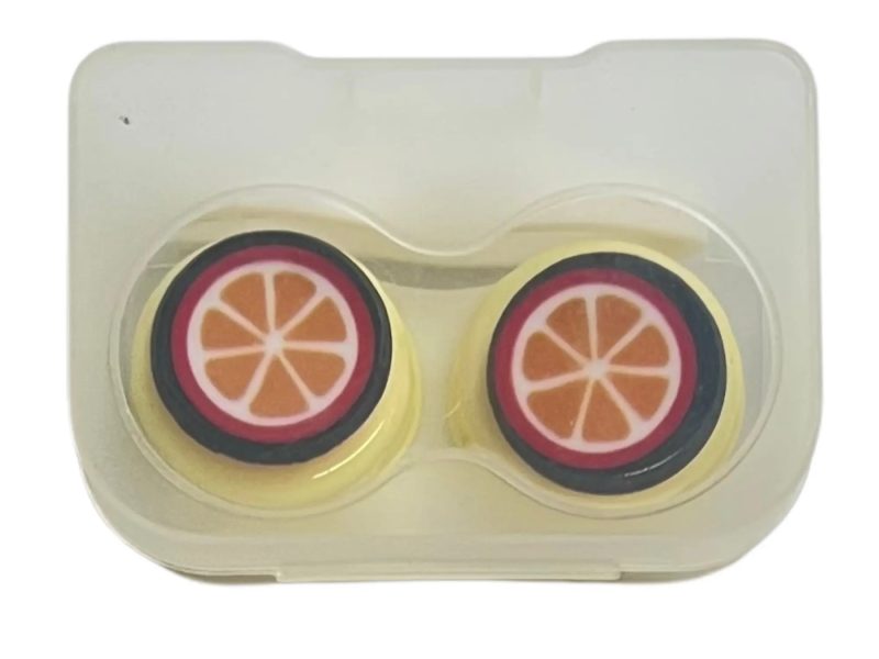 Kit custodia lenti a contatto con figura arancione, colore: base gialla, arancione