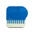 Kit custodia lenti a contatto con motivo a pianoforte, Colore: blu