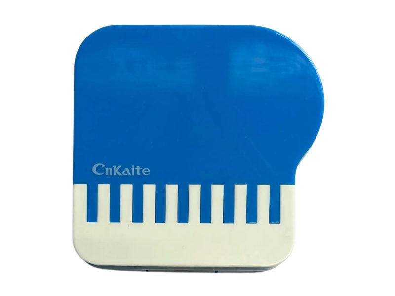 Kit custodia lenti a contatto con motivo a pianoforte, Colore: blu