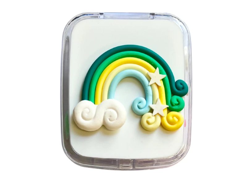 Kit custodia lenti a contatto con figura arcobaleno, Colore: Verde