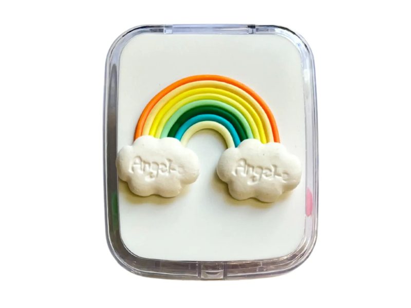 Kit custodia lenti a contatto con figura arcobaleno, Colore: arancione