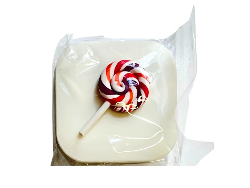Kit custodia lenti a contatto con figura di lecca-lecca, colore: bianco