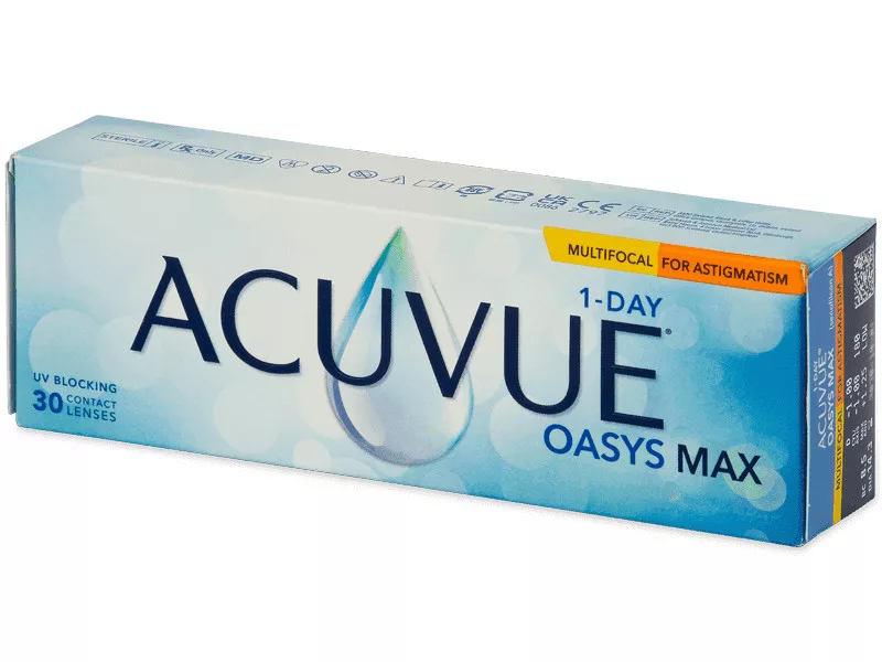 Acuvue Oasys 1-Day Max Multifocal For Astigmatism (30 pz), CYL: -1.00
