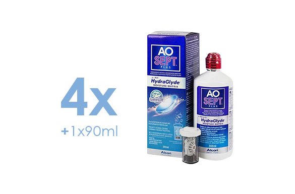 AoSept Plus with HydraGlyde (4x360 ml + 1x90 ml) AoSept Plus with HydraGlyde (4x360 ml + 1x90 ml)