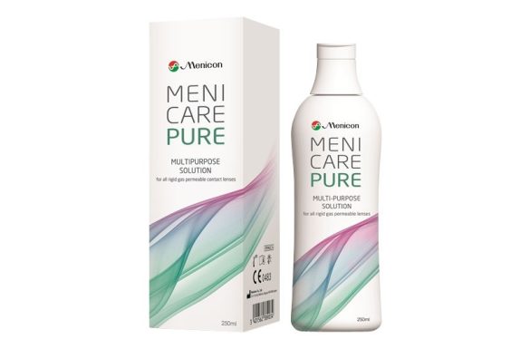 Menicare Pure (250 ml), soluzione per lenti a contatto + 1 portalenti – per lenti duro