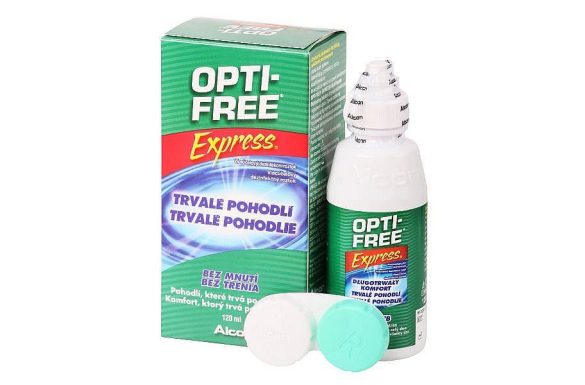 OPTI-FREE Express (120 ml), Soluzione per lenti a contatto + 1 portalenti