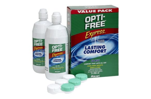 Opti-Free Express (2x355 ml),  Soluzione per lenti a contatto + 2 portalenti