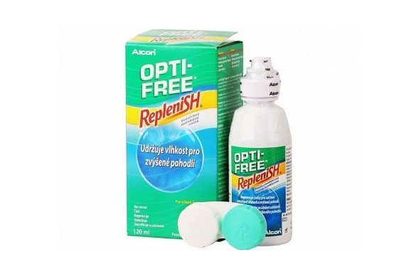 OPTI-FREE Replenish (120 ml), Soluzione per lenti a contatto + 1 portalenti - prodotto fuori produzione
