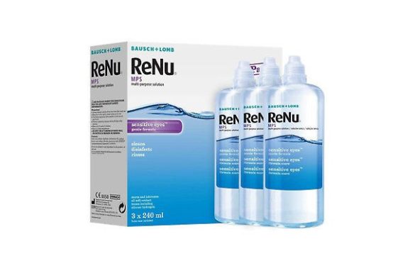 Renu MPS Sensitive Eyes (3x240 ml),  Soluzione per lenti a contatto + 3 portalenti