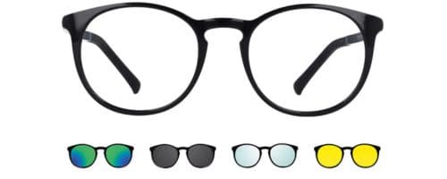 Montatura occhiali da vista in plastica con clip colorata